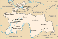 Розташування міста Душанбе