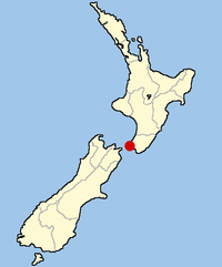 Localização de Wellington na Nova Zelândia