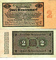 2 рентні марки, зразка 1923 року. Розмір 125x65 мм