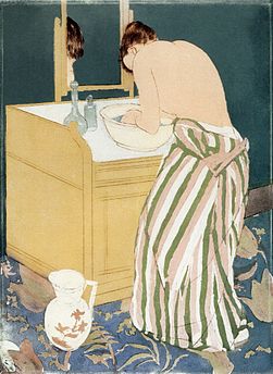 Mulher tomando banho Cassatt, c. 1890 – 91