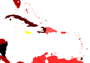 Carte colorée des Caraïbes