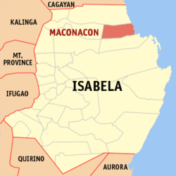 Mapa de Isabela con Maconacon resaltado
