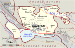 Kaart van Salaspils novads