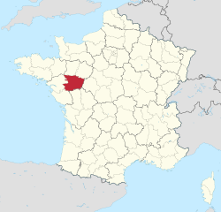 Разположение на Мен е Лоар във Франция