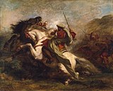 „Сблъсък на мавритански конници“ (1843 – 44), Йожен Дьолакроа