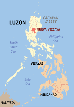 Mapa iti Filipinas a mangipakita ti pakasarakan iti Nueva Vizcaya.