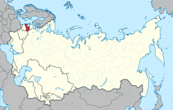 ที่ตั้งของสาธารณรัฐสังคมนิยมโซเวียตลัตเวียภายในสหภาพโซเวียต