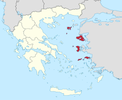 Местоположение на областта в Гърция