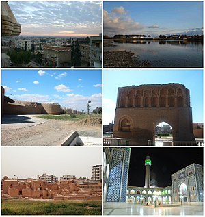 Al-Raqqah Al-Raqqah skyline • The Euphrates al-Raqqah city walls • Baghdad gate Qasr al-Banat Castle • Uwais al-Qarni Mosque
