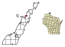 Location of Sister Bay in Door County, Wisconsin.