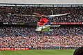 Elicopterul Feyenoord aterizând pe stadion