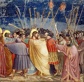 Giotto di Bondone, Le Baiser de Judas chapelle des Scrovegni à Padoue, (vers 1305)[N 1]