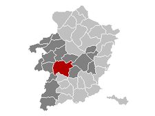 リンブルフ州におけるハッセルトの位置の位置図