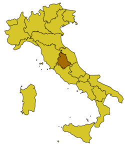 Pusiziun de la Úmbria Umbria en Italia