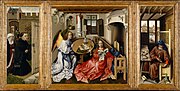 Robert Campin, Triptych with the Annunciation (Mérode Altarpiece), c. 1425–1428