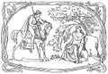 Skírnismál; Skírnir ontmoet een naamloze herder zittend op een grafheuvel