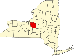 map of New York highlighting Onondaga County
