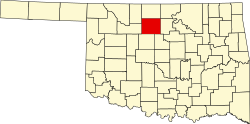 map of Oklahoma highlighting Garfield County