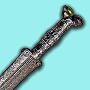 Espada con incrustaciones de plata y cobre (nielado), horizonte Cogotas II