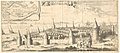 Reimerswaal, vanaf de landzijde, vóór de stormvloed van 1570, door Smallegange 1696
