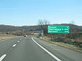 Baltimore is the major control city on I-70 eastbound through Maryland, while Washington, DC is a major city of interest. (This sign is located in Pennsylvania in close proximity to the Maryland border.)
