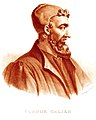 A 19th century lithograph of Galen by Pierre Roche Vigneron.