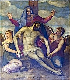 Gian Battista Zelotti, Le Christ mort, Venise, basilique San Zanipolo.