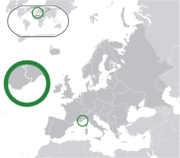 Mapa de Mónaco na Europa