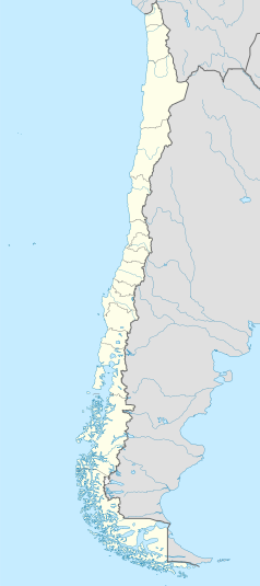 Mapa konturowa Chile, w centrum znajduje się punkt z opisem „Monte Águila”