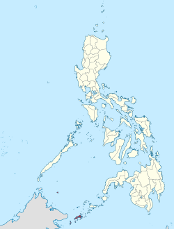 Map of the Philippines with Tawi-Tawi highlighted