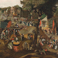 Grote dorpskermis met een toneelopvoering van 'Een Cluyte Van Plaeyerwater', van Jan Brueghel de Jonge [9]