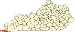 map of Kentucky highlighting Fulton County