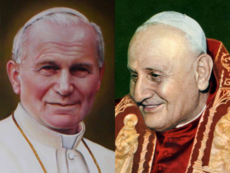 II. János Pál pápa (balra) és XXIII. János pápa (jobbra)
