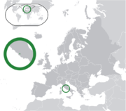 Mapa da Cidade do Vaticano na Europa