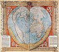 1536年の世界地図。テラ・アウストラリス（フエゴ島）が「発見」された。