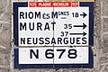 Plaque Michelin sur l'ancienne N 678, Grande Rue à Condat.