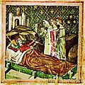Рођење Лајоша I, „Мађарска илустрована хроника” из XIV века.
