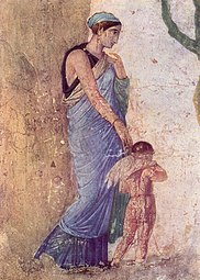 O pictură de perete romană, Pompei, aproximativ 30 î.Hr.