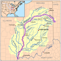 La conca del riu Wabash abasta gairebé tota la superfície d'Indiana