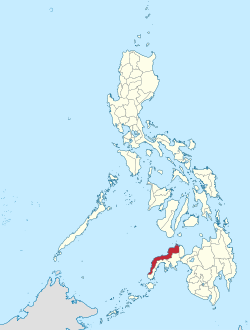 Mapa de Filipinas con Zamboanga del Norte resaltado