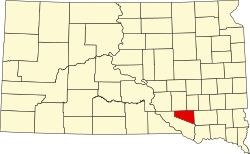 map of South Dakota highlighting Douglas County