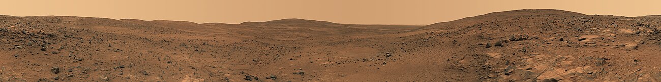 Панарама паверхні Марса ў раёне Husband Hill, знятая марсаходам «Спірыт» 23-28 лістапада 2005.