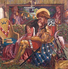 Dante Gabriel Rossetti, Le Mariage de saint Georges avec la princesse Sabra, 1857.