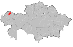 Location of Terekti District in Kazakhstan