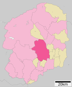 Utsunomiyan sijainti Tochigin prefektuurissa