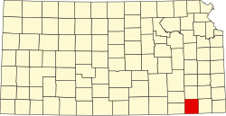 Karte von Montgomery County innerhalb von Kansas