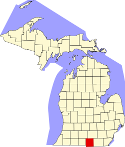 Vị trí quận Hillsdale trong tiểu bang Michigan ở Hoa Kỷ