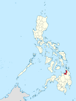 Mapa de Filipinas con Agusan del Norte resaltado