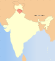Thumbnail map of India with Himachal Pradesh highlighted