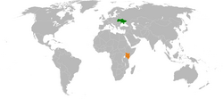 Map indicating locations of Ukraine and Kenya